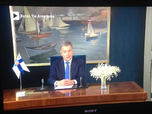 VIIKON 1 KYSYMYS: Kuka on maalannut presidentti Sauli Niinistön uuden vuoden puheen taustalla näkyvän maalauksen?